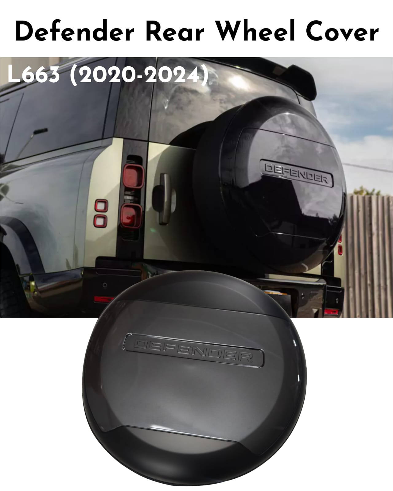 Rear Wheel Cover (Grey) Compatible With Land Rover Defender L633 (2020-24)