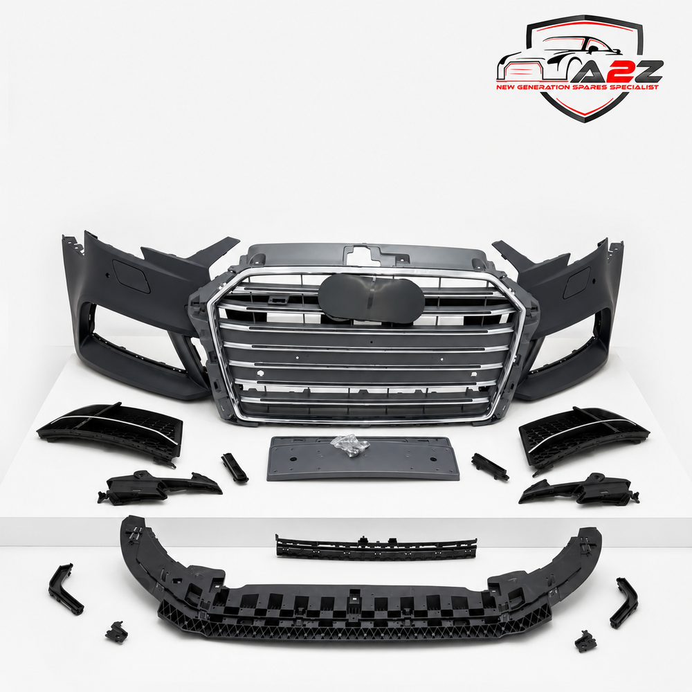 Front Bumper Kit FBK3 Compatible With Audi A3 (2016-2016) Upgrade Into S3