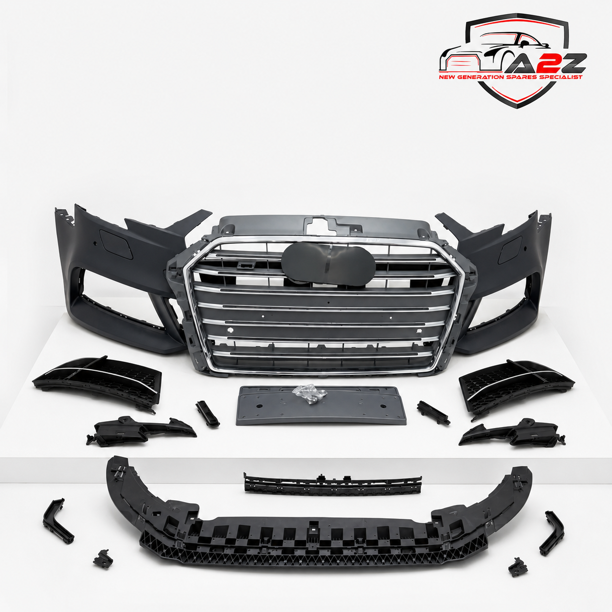 Front Bumper Kit FBK3 Compatible With Audi A3 (2016-2016) Upgrade Into S3
