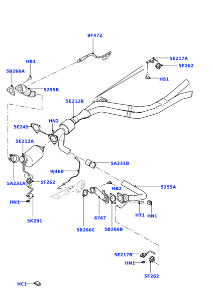 Exhaust Gas Temperature Sensor LR052169 Compatible With Range Rover Sport - L494  RANGE ROVER SPORT I (L320)