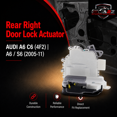Rear Right Door Lock Actuator 4F0839016J Compatible With AUDI A6 C6 (4F2) | A6 / S6  (2005-11)