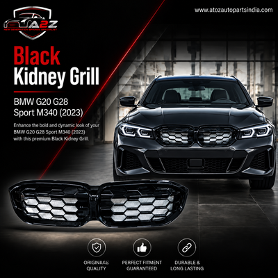 Black Kidney Grill  51115A1BFB1 Compatible With BMW 3 Series G20 & G28 LCI M Sport M340i (2023+) Tag No.107