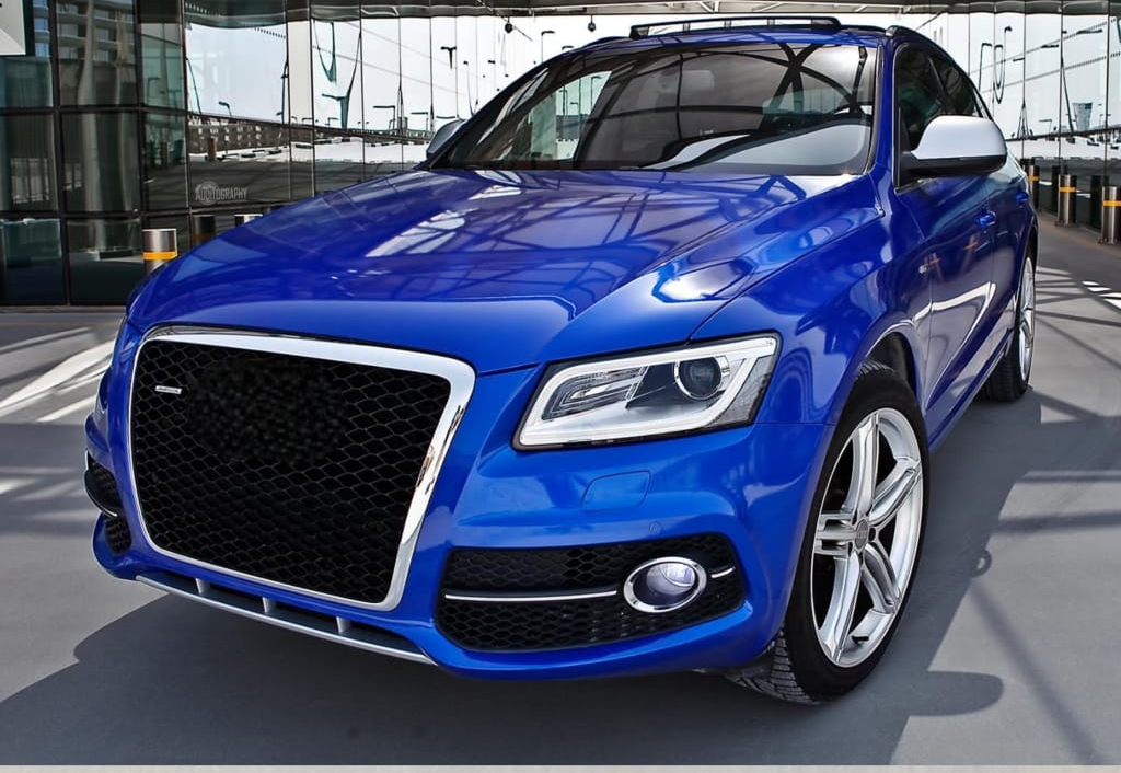 RSQ5 Black And Chrome Honeycomb Show Grill 8R0853651A Compatible With Audi = Q5 (2009-12) Tag No.145