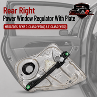 Rear Right Power Window Regulator With Plate 2047300879 Compatible with MERCEDES-BENZ C-CLASS (W204) & E-CLASS (W212)
