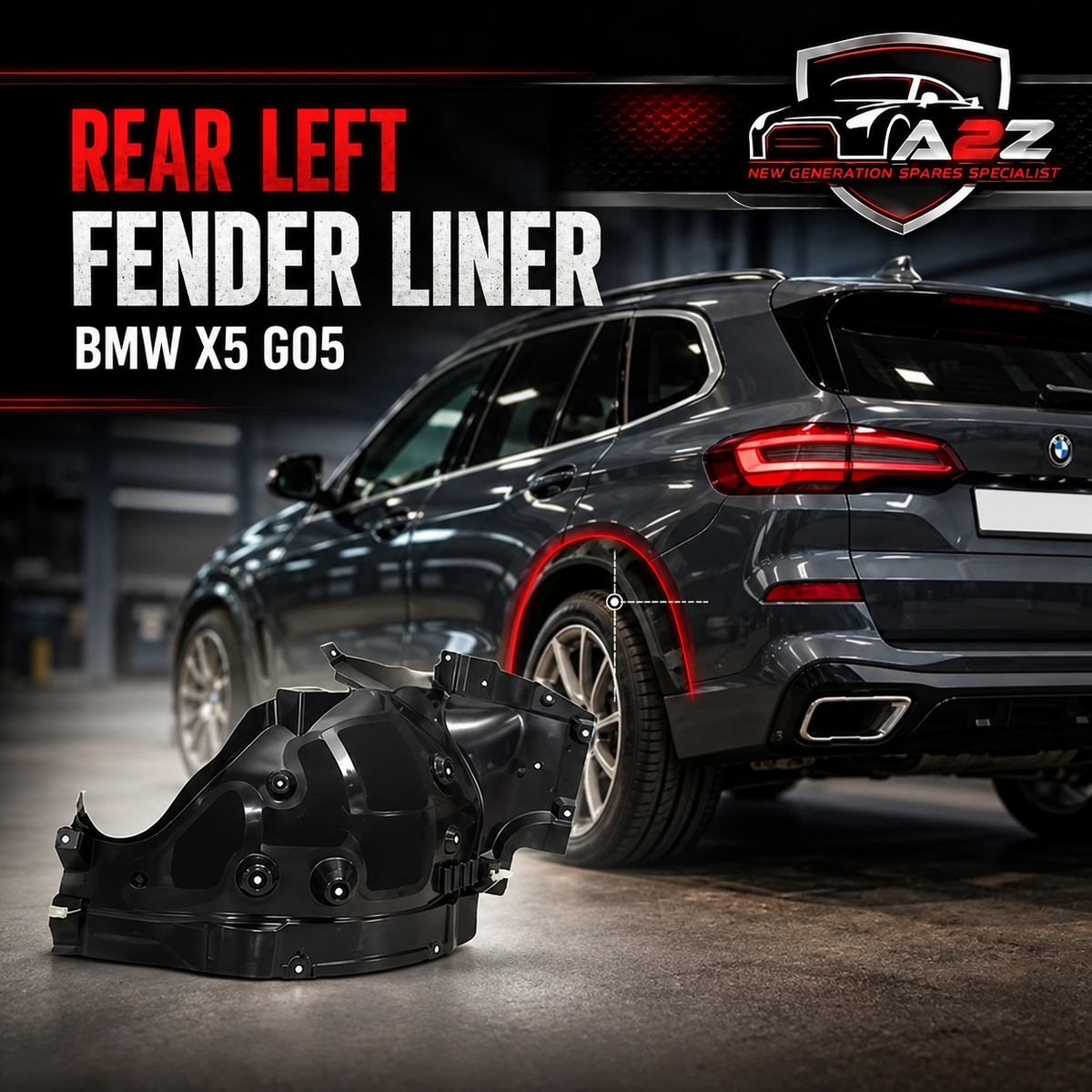 Rear Left Fender Liner 51717424907 Compatible With BMW X5 G05 Tag-FE-85