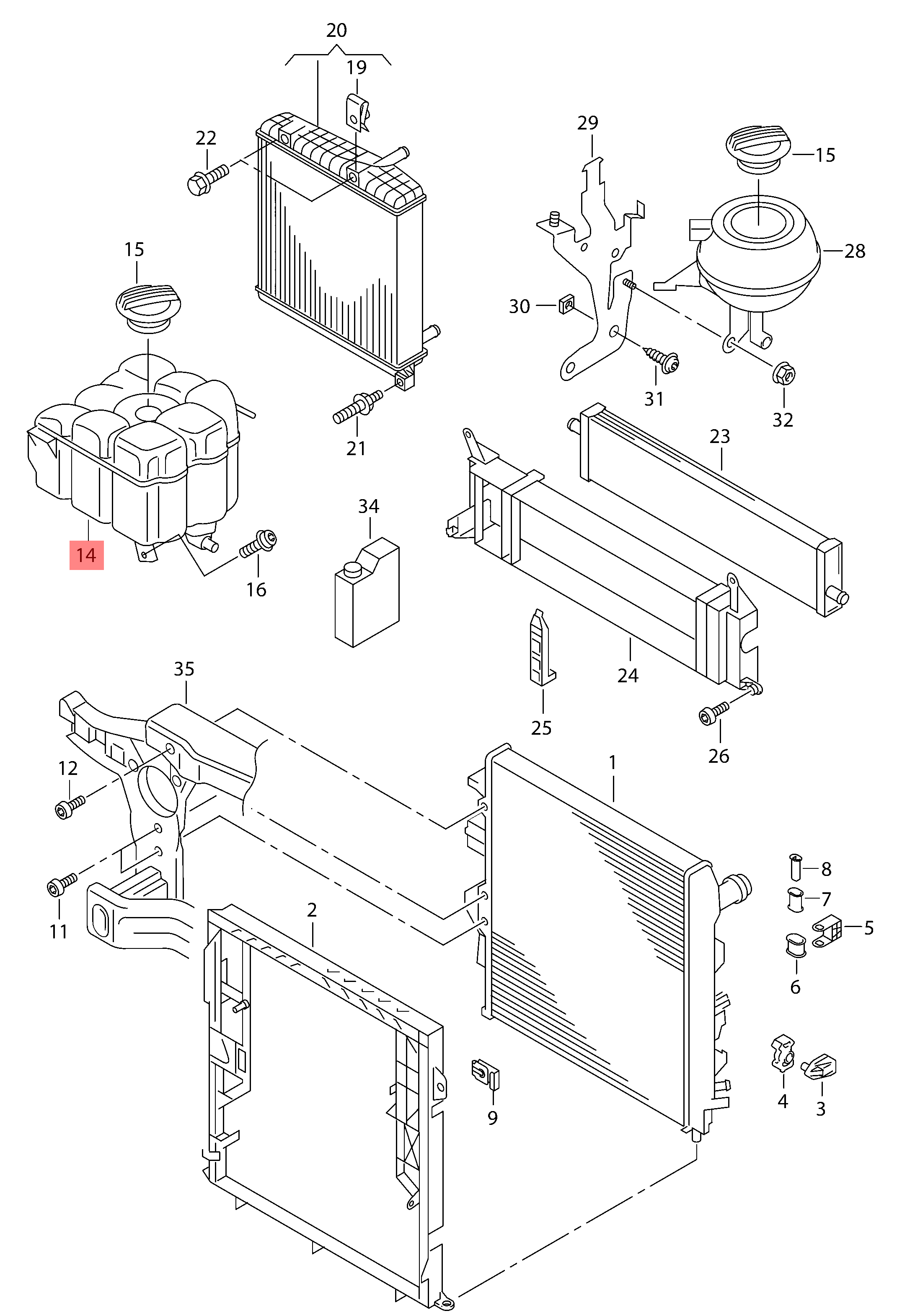Coolant Bottle 7P0121407B 7P0121407 95810615100 95810615102 Compatible With  PORSCHE CAYENNE (92A) Tag-B-74