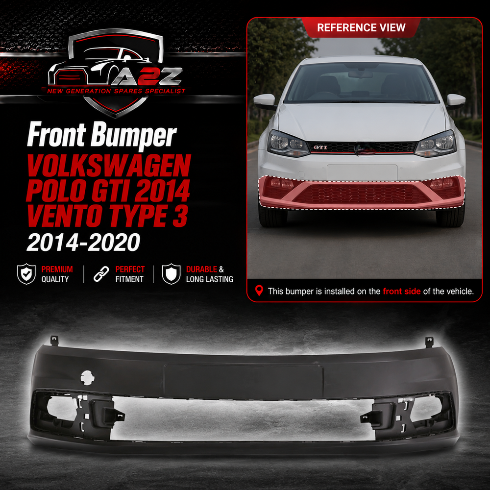 Front Bumper 6RG807221E Compatible With VOLKSWAGEN POLO GTI 2014 VENTO TYPE 3 2014-2020
