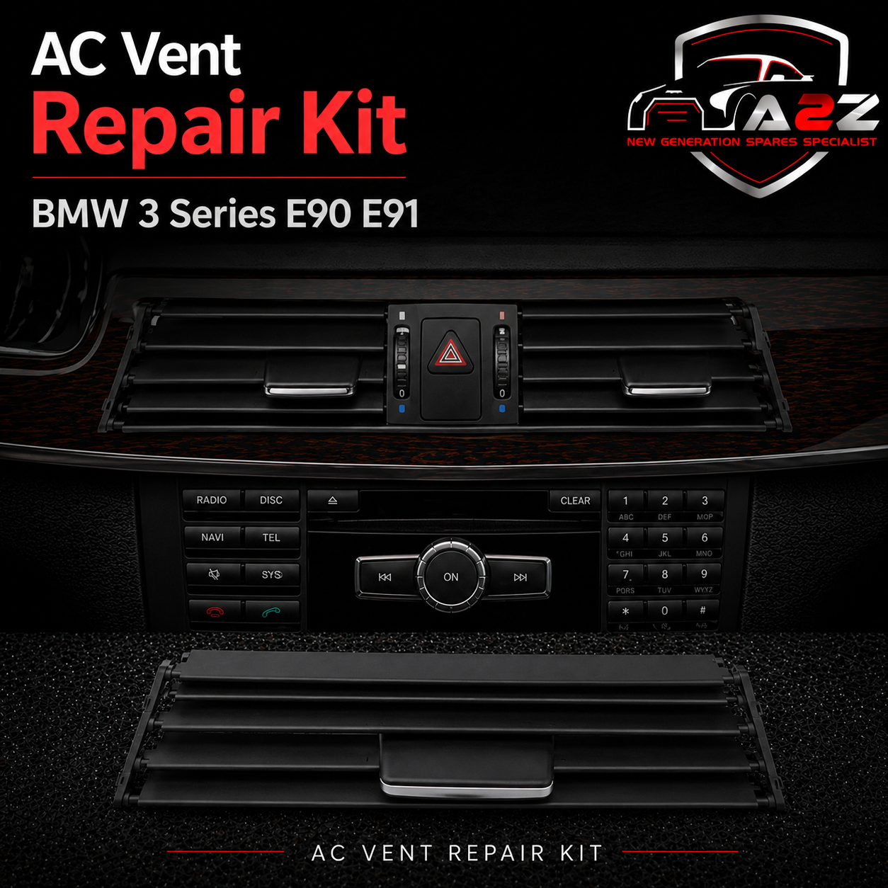 Front Right AC Conditioner Air Vent Grill Outlet Tab Clip Repair Kit 642291304560 Compatible With BMW 3 Series E90 E91 Tag-ACR-09