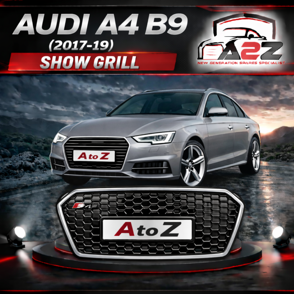 Show Grill Compatible With  Audi A4 B9(2017-19) RS4 Silver Chrome Tag 24