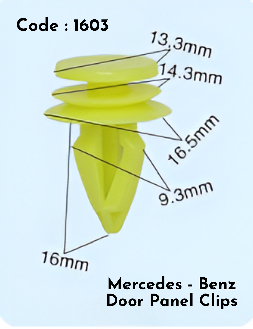Door Panel Clips  (Set of 10) Code:1603 Compatible With Mercedce Benz
