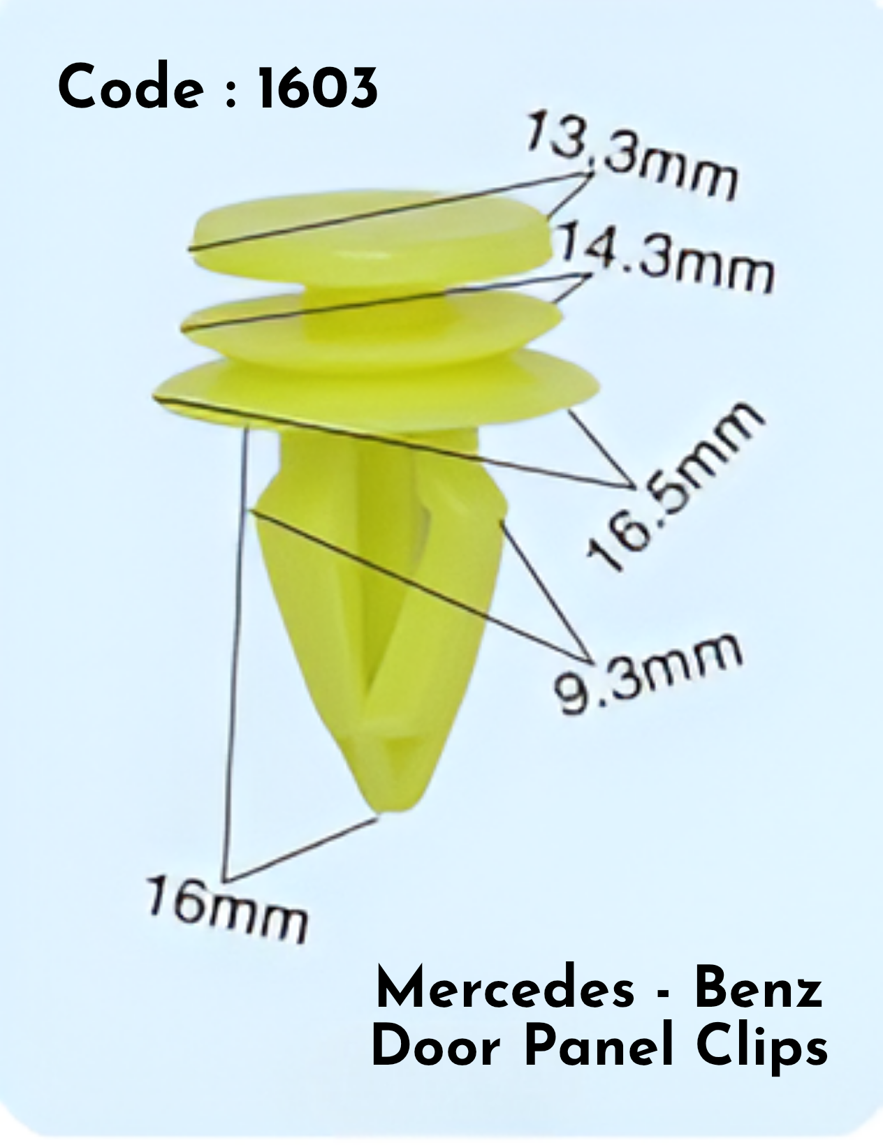 Door Panel Clips  (Set of 10) Code:1603 Compatible With Mercedce Benz