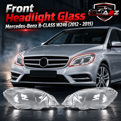 Front Headlight Glass Compatible with Mercedes-Benz B-CLASS W246 (2012 - 2015).