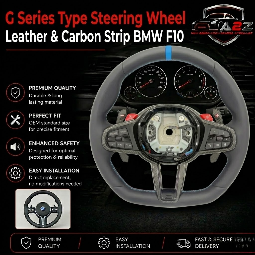 G Series Type Steering Wheel Leather & Carbon Strip Compatible With BMW F10