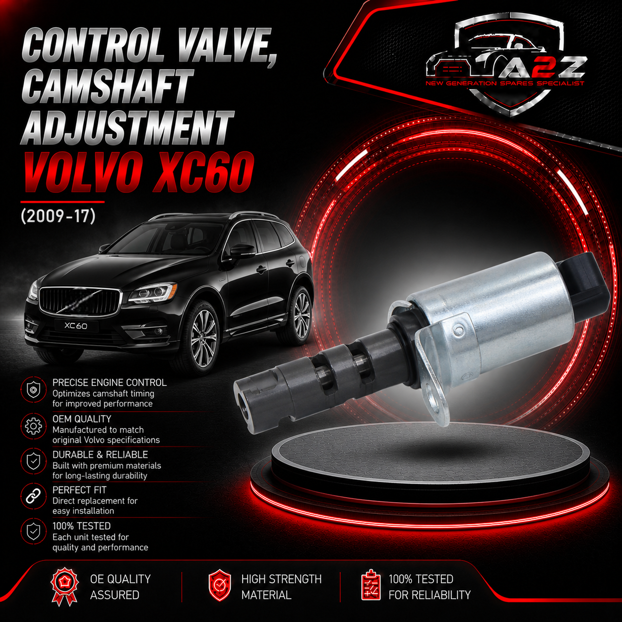 Control Valve, camshaft adjustment 31316633 & 36001345 Compatible With VOLVO XC60