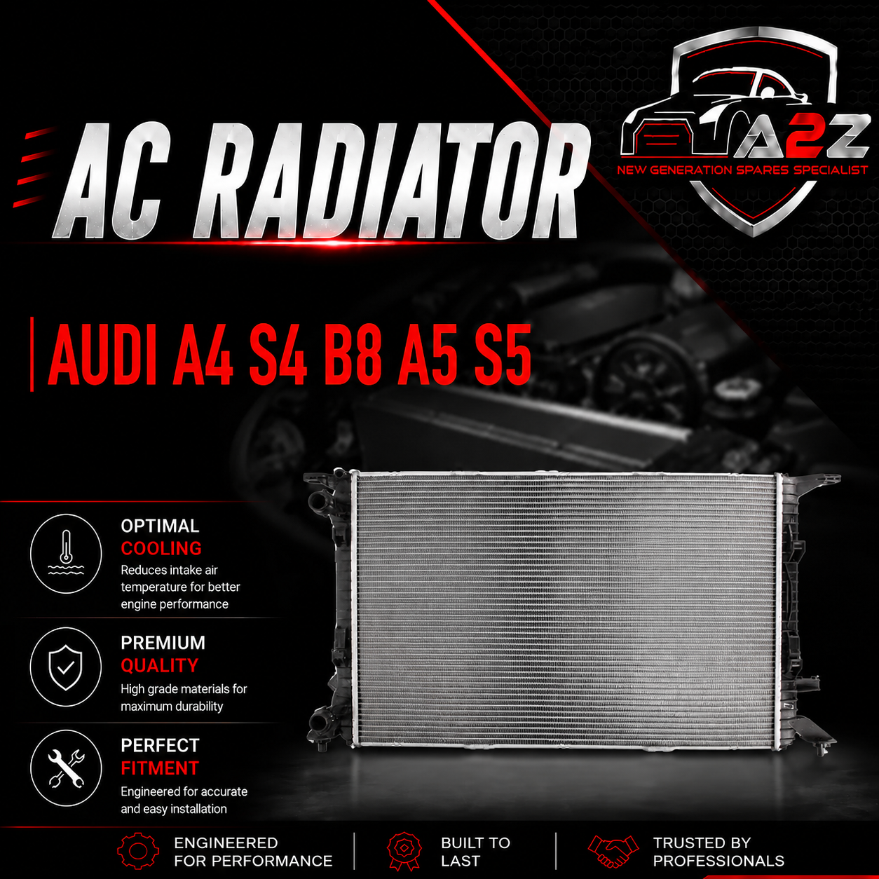 Engine Cooling Radiator 8K0121251R Compatible With Audi A4 S4 B8 A5 S5