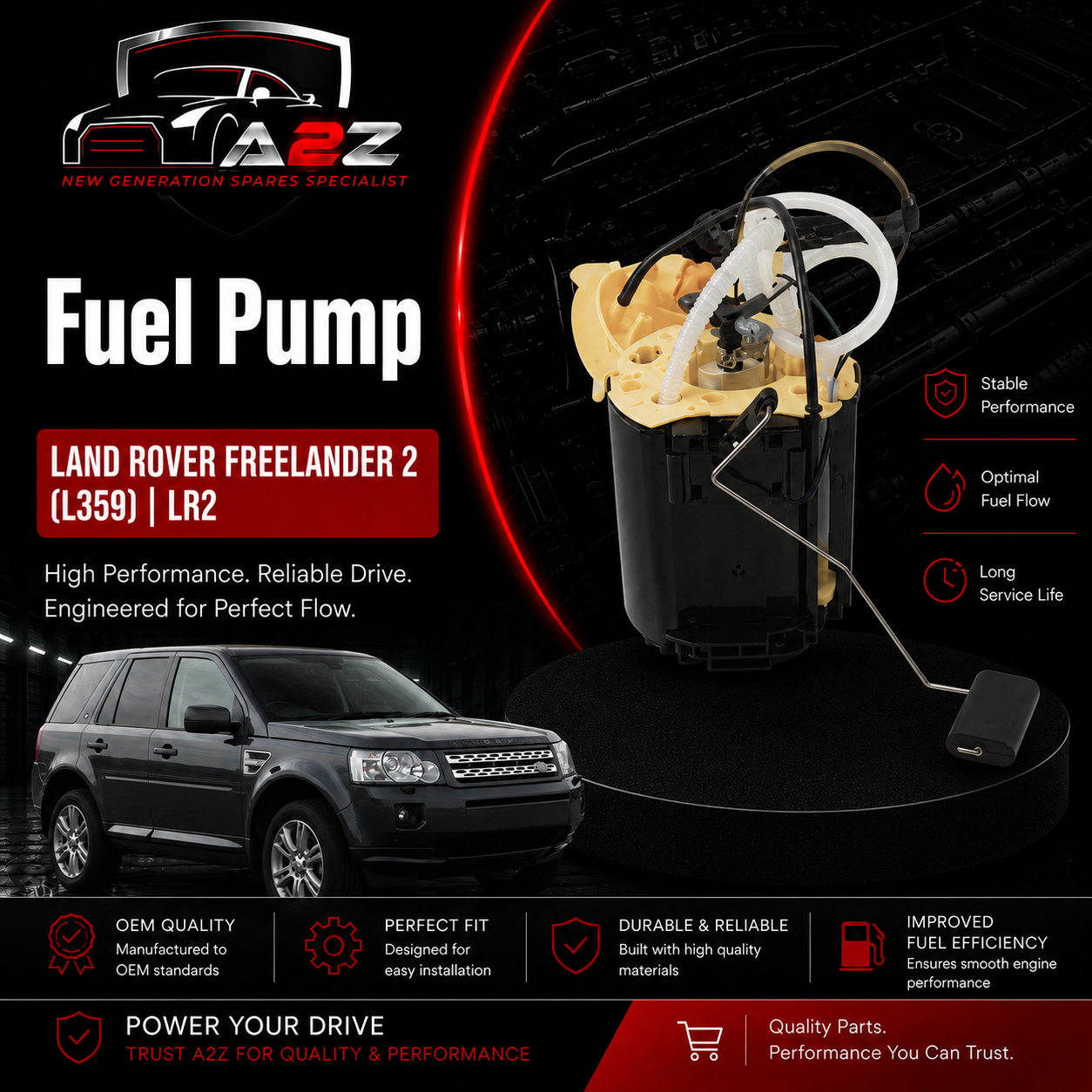 Fuel Pump LR038602 LR005622 LR010432 LR010434 LR029279 LR029280 LR038600 Compatible With Land Rover Freelander2 (L359) | LR2 Tag No.69
