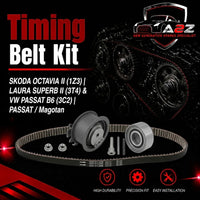 Timing Belt Kit KTB486 03G198119A 03G198119C 03G198119G Compatible With SKODA OCTAVIA II (1Z3) | LAURA SUPERB II (3T4) & VW PASSAT B6 (3C2) | PASSAT / Magotan (DAYCO)