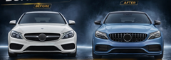 A To Z Compatible With Mercedes Benz C Class W205 C205 Coupe (2015-2021) Front Bumper Upgrade Convert To Amg C63 Bumper Body Kit Gc W205/c205-013 CC-9513 (Shipping Cost Not Included In Price)