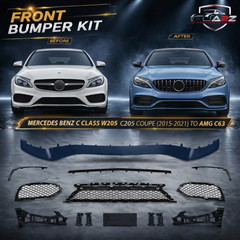 A To Z Compatible With Mercedes Benz C Class W205 C205 Coupe (2015-2021) Front Bumper Upgrade Convert To Amg C63 Bumper Body Kit Gc W205/c205-013 CC-9513 (Shipping Cost Not Included In Price)