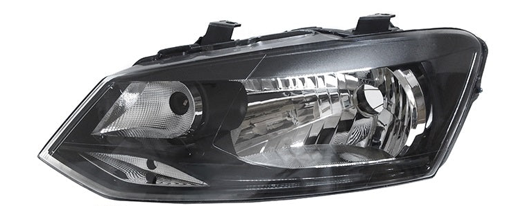 Head Light Black Set Left 6RU941015 & Right Compatible With Volkswagen Polo 2009-2022