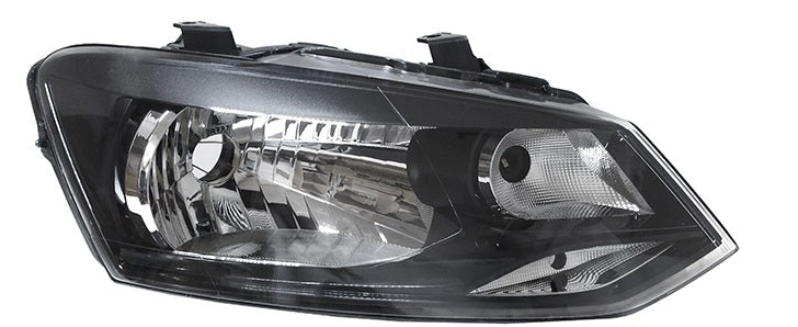 Head Light Black Set Left 6RU941015 & Right Compatible With Volkswagen Polo 2009-2022