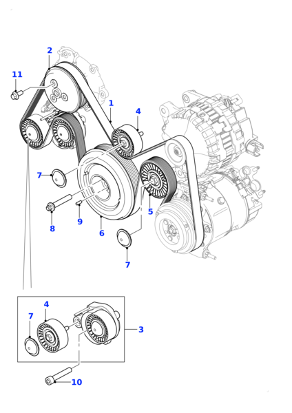 Belt T2R21156 T2H1394 T2H2425 6PK1935 Compatible With JAGUAR E-PACE (X540) & F-PACE (X761) & XE (X760) & XF II (X260)