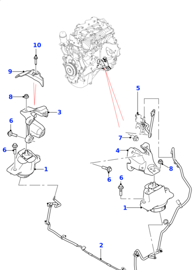 Engine Mount Rear Right  JDE40333 Compatible With JAGUAR XF & XE