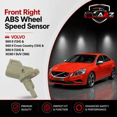 Front Right ABS Wheel Speed Sensor 31423572 30793929 32373144 Compatible With VOLVO S60 II (134) & S60 II Cross Country (134) & S80 II (124) & XC60 I SUV (156)