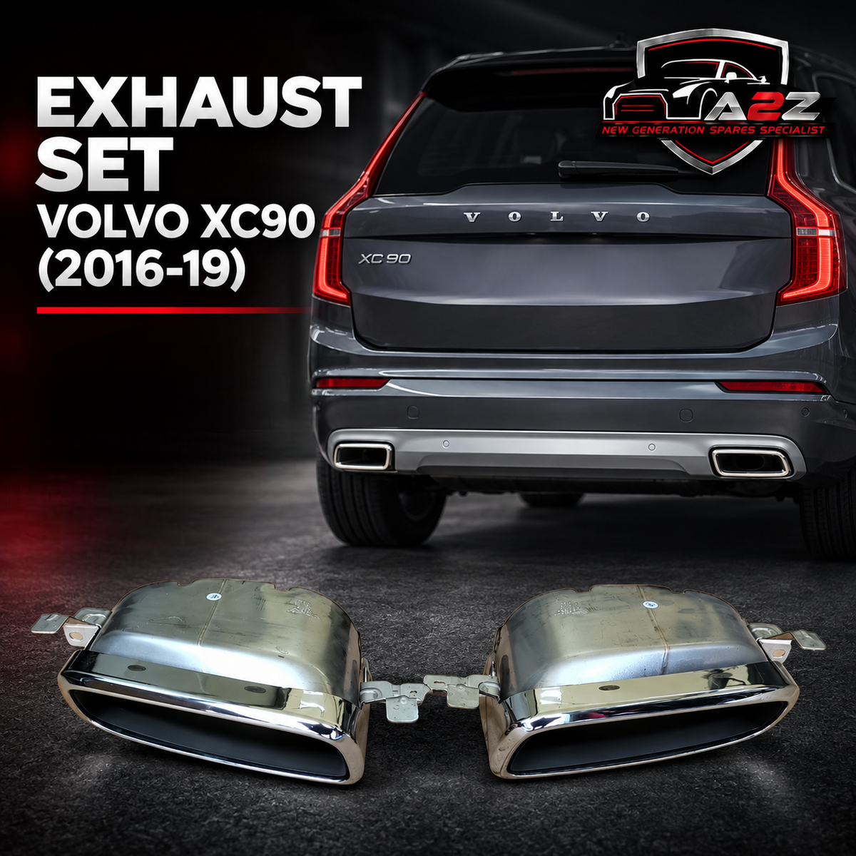 Exhaust Set Left 31353397 31690660 & Right 31353398 31690661 Compatible With Volvo XC90 (2016-19)