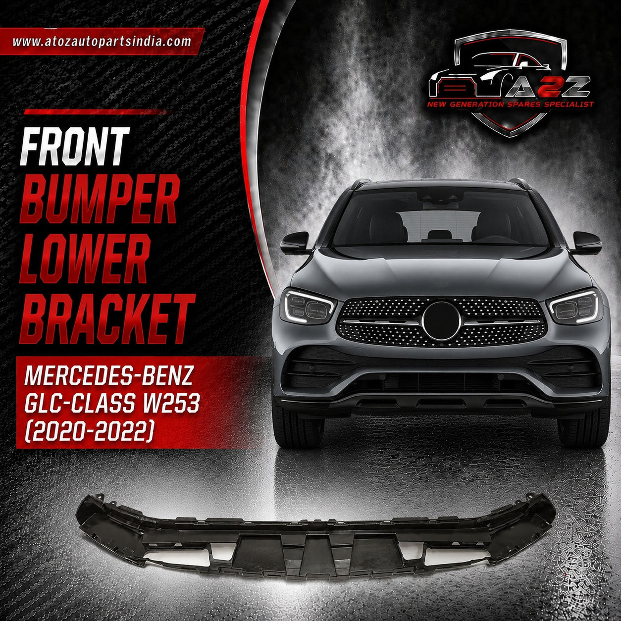 Front Bumper Lower Bracket 2538850304 Compatible With Mercedes-Benz GLC-CLASS W253 (2020-2022) Tag No.991