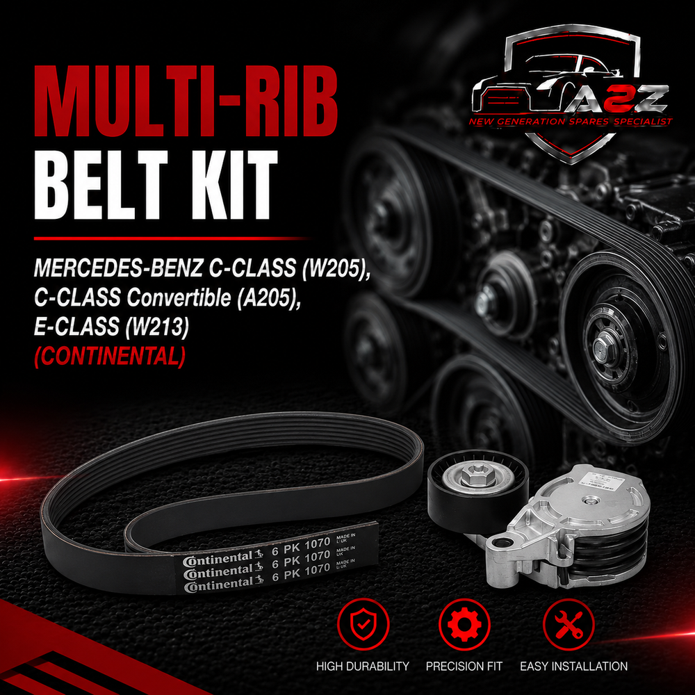 Multi Rib Belt Kit 6PK1075K1 Compatible With MERCEDES-BENZ C-CLASS (W205), C-CLASS Convertible (A205), E-CLASS (W213) (CONTINENTAL)