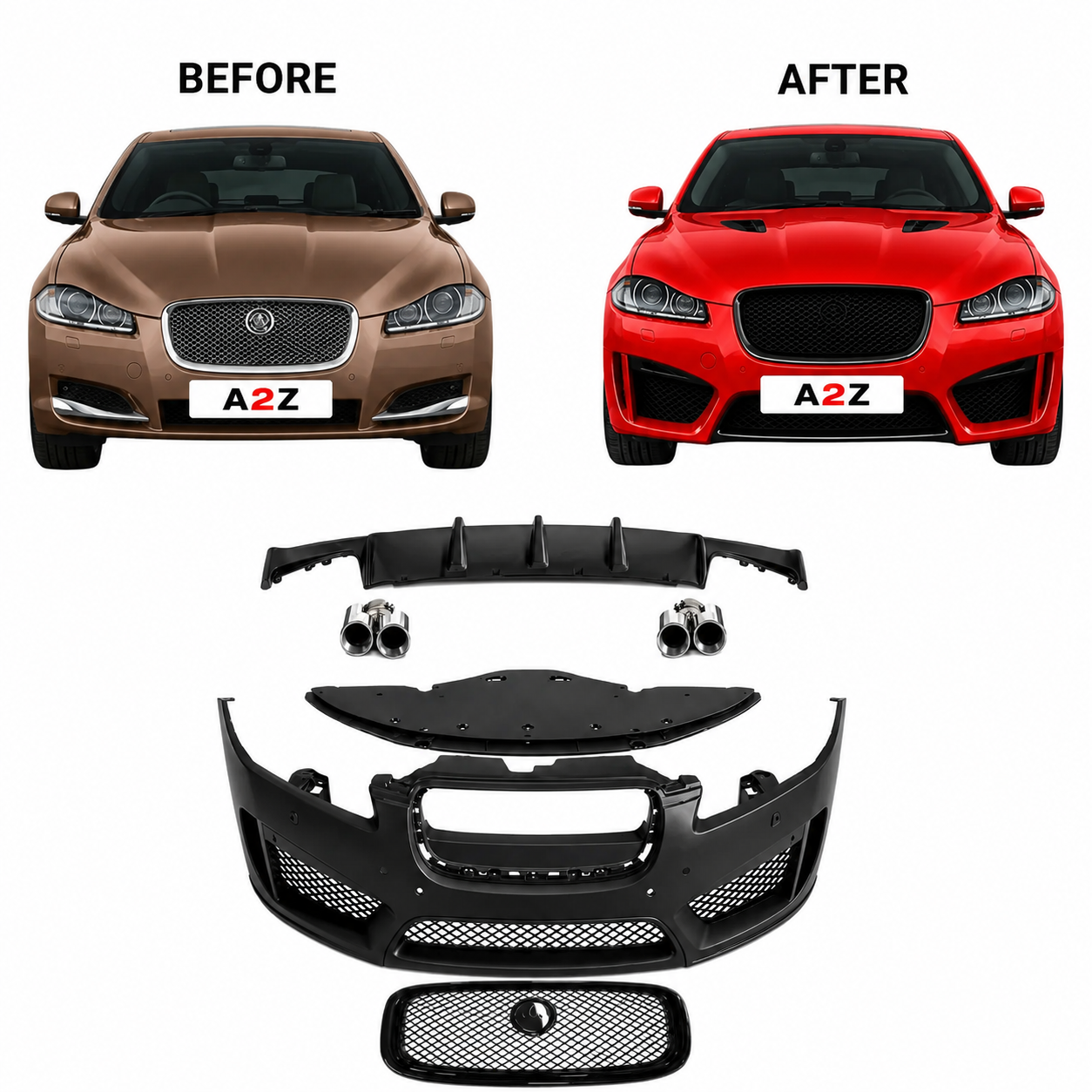 Conversion Bumper Body Kit Compatible With Jaguar Xf Xfs 2011-2015 Upgrade To Xfr Xfr-s Style (Shipping Cost Not Included In Price)