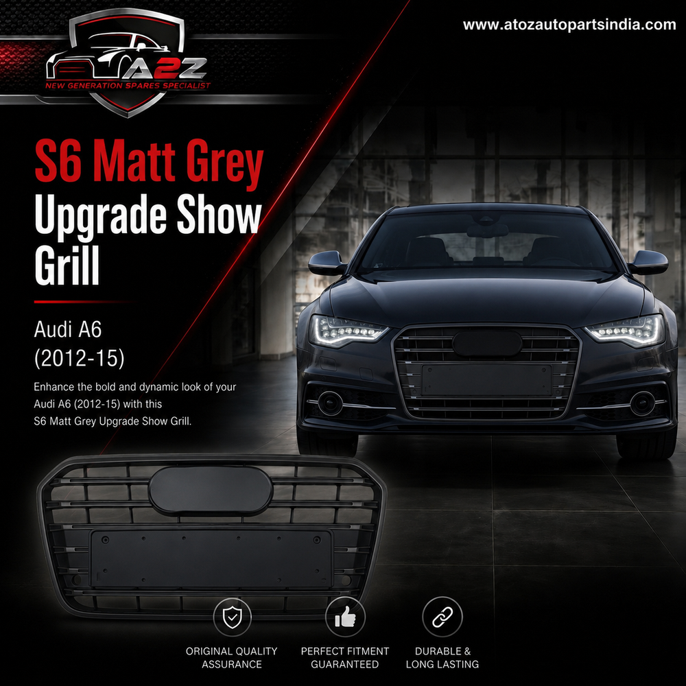 S6 Matt Grey Upgrade Show Grill Compatible With Audi = A6 (2012-15) Tag No.57
