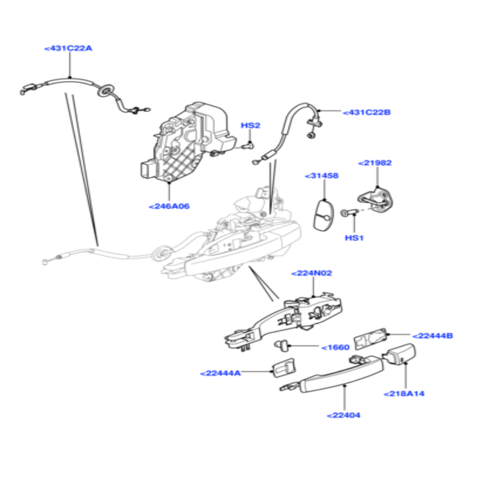 Rear Right Door Lock Actuator Latch LR091345 Compatible With LAND ROVER RANGE ROVER EVOQUE (L538) & RANGE ROVER SPORT I (L320) (2008-11)