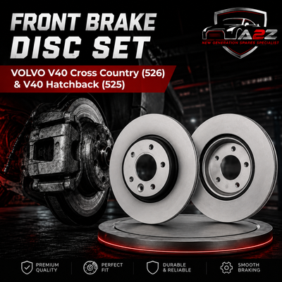 Front Brake Disc Set 31400817 31381375 Compatible With VOLVO V40 Cross Country (526) & V40 Hatchback (525)