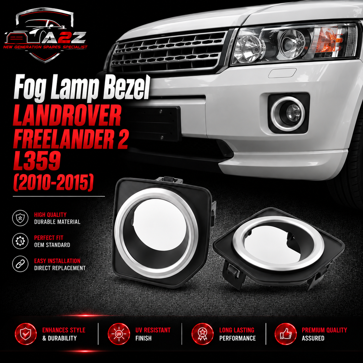 Fog Lamp Bezel Left LR040783 Right LR040784 Compatible With LANDROVER  FREELANDER 2 (L359) | LR2 Tag No.605