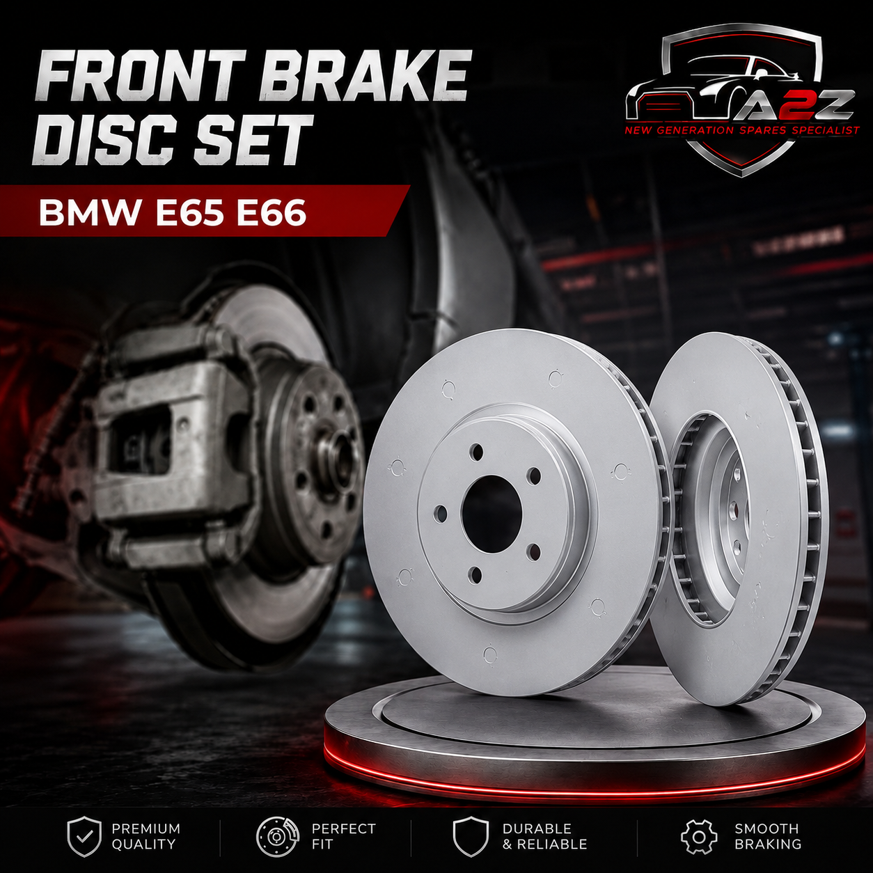 Front Brake Disc Set 34116750267 Compatible With BMW E65 E66