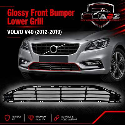 Glossy Front Bumper Lower Grill 31283743 Compatible With VOLVO V40 (2012-2019) Tag No.217