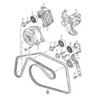 Timing Belt 6PK2498 0125130707 059903137AE Compatible With Audi A4 B8 (8K2) | A4 / S4 & A6 C6 (4F2) | A6 / S6 & Q5 (8RB) Tag-BEL-30