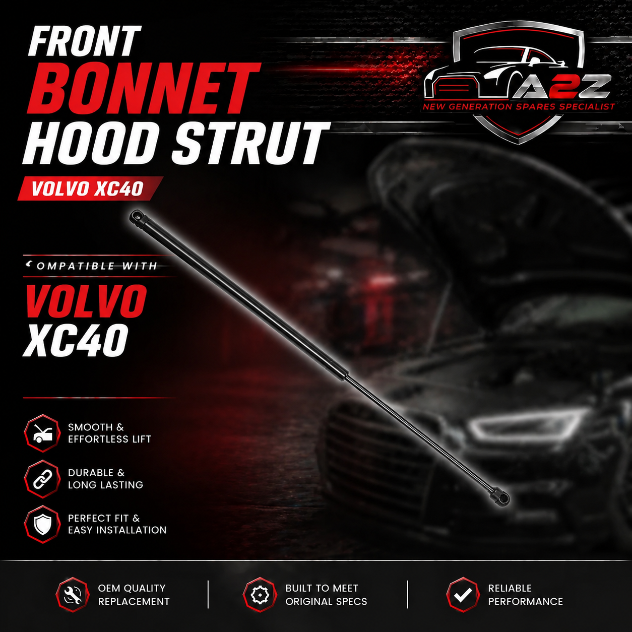 Front Bonnet Hood Strut 32206883 Compatible With VOLVO XC40 (536)