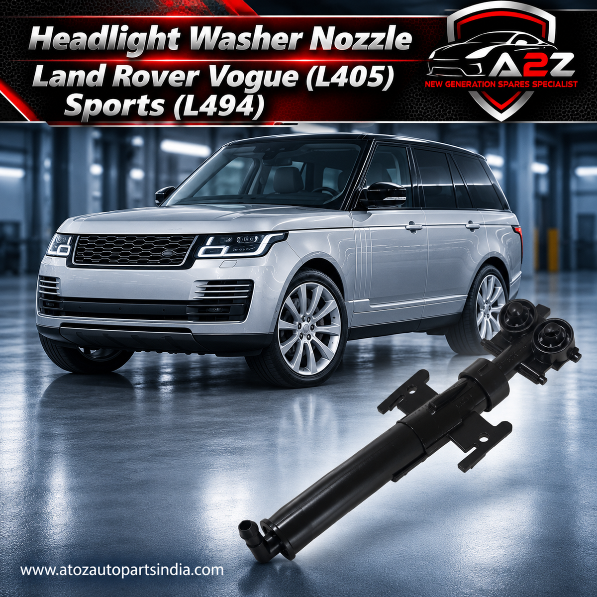 Headlight Washer Nozzle Left LR105366 LR105370 LR109997 LR110227 & Right LR105365 Compatible With Land Rover Vogue (L405) Sports (L494)