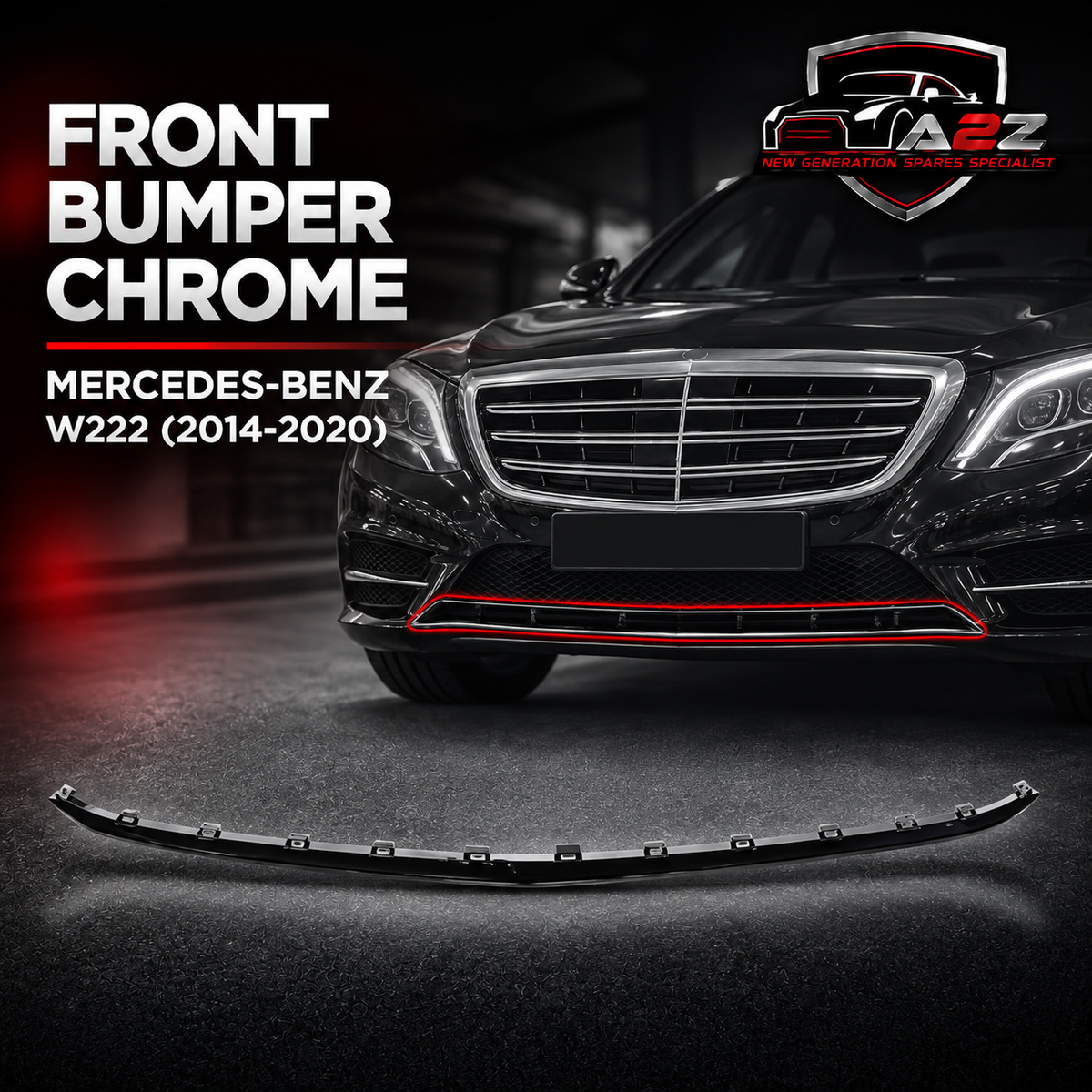 Front Bumper Chrome 2228851600 Compatible with MERCEDES-BENZ E-Class W222 (2014-2020) Tag No.221