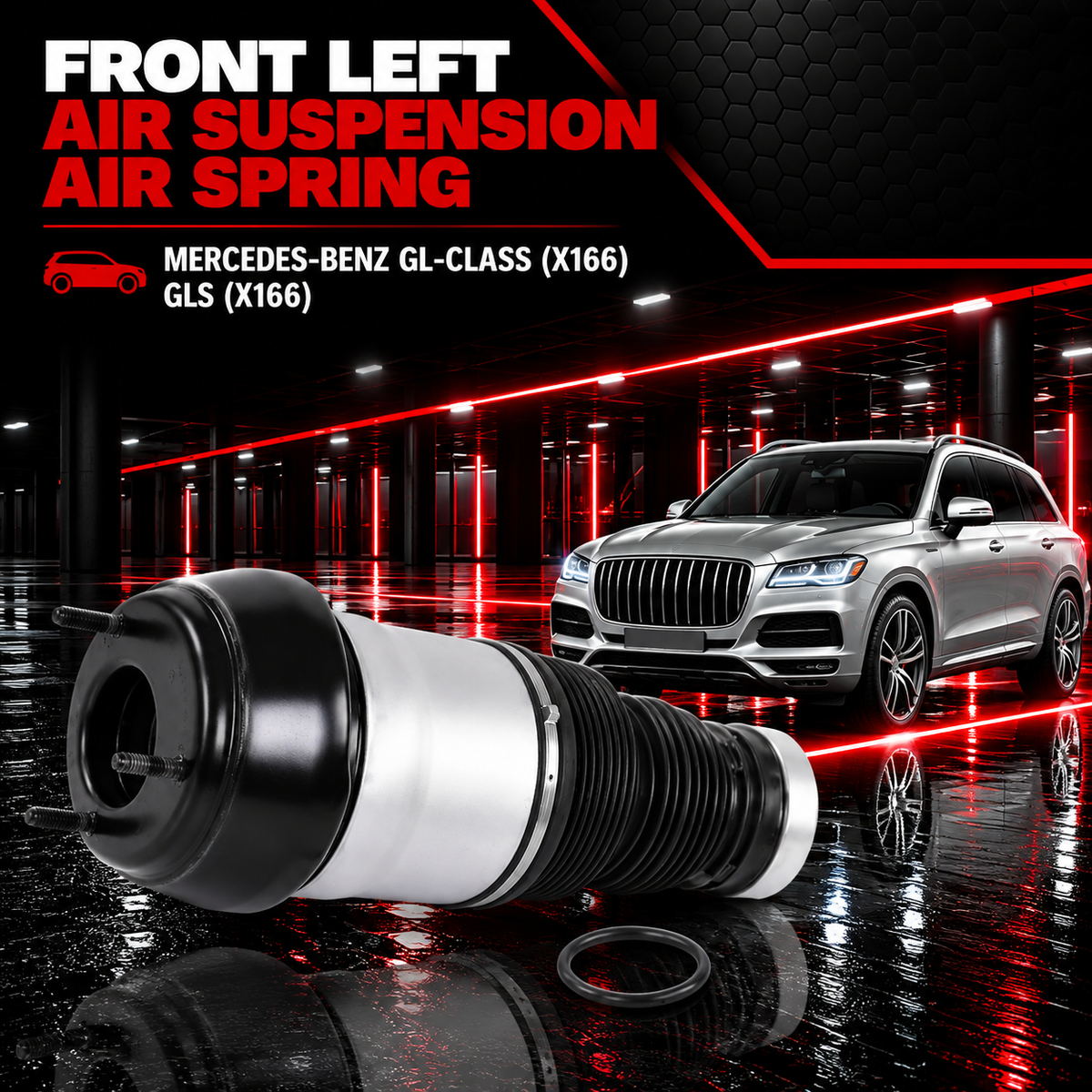 Front Left Air Suspension Air Spring Compatible 1663202513 1663204966 1663207313 With MERCEDES-BENZ GL-CLASS (X166) & GLS (X166)