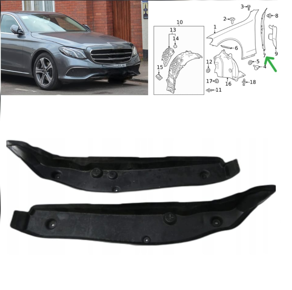 Front Wheel Left & Right Fender Lining 2138890300 2138890400 Compatible With Mercedes Benz W213 (2016-19) Tag No.111