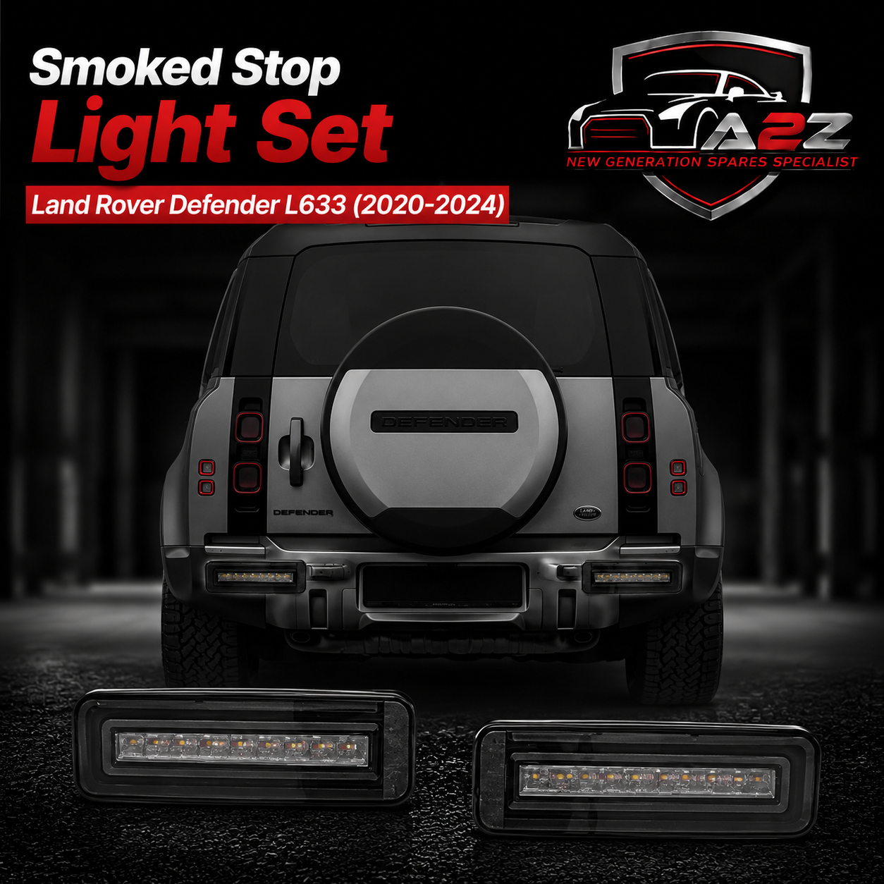 Smoked Stop Light Set Compatible With Land Rover Defender L633 (2020-2024)