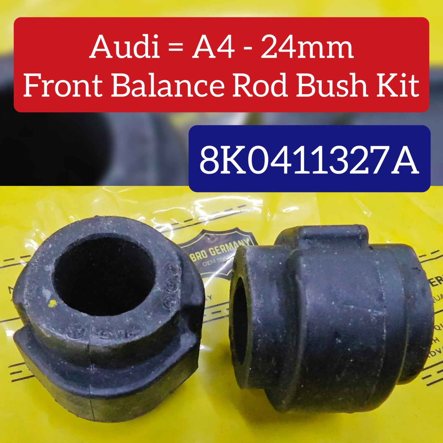 Front Stabilizer Sway Bar Bushing Kit 8K0411327A Compatible With AUDI A4 B8 (8K2) | A4 / S4 & A5 Sportback (8TA) | A5 / S5 & A6 C7 (4G2, 4GC) | A6 / S6