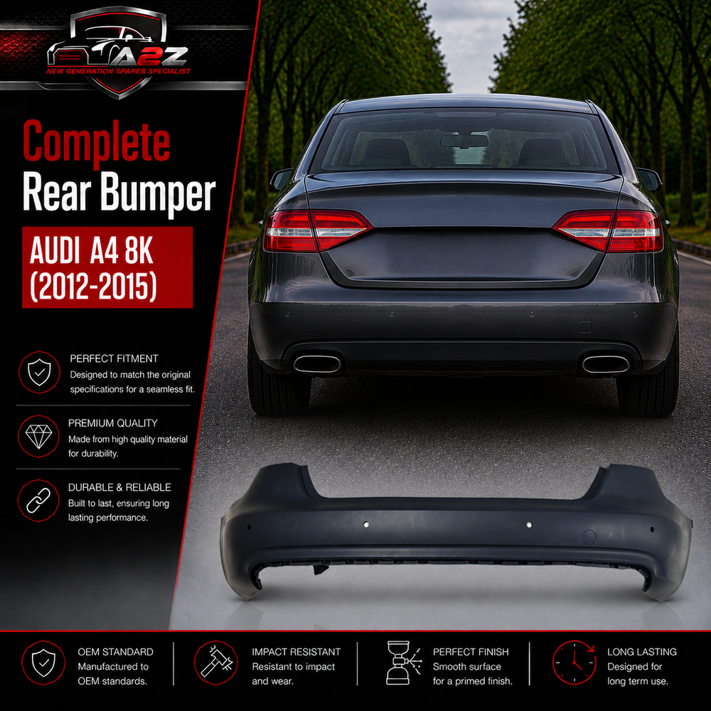 Complete Rear Bumper 8K0807067A 8KD807067A Compatible With AUDI A4 8K (2012-2015) Tag No.218