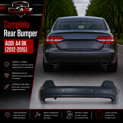 Complete Rear Bumper 8K0807067A 8KD807067A Compatible With AUDI A4 8K (2012-2015) Tag No.218