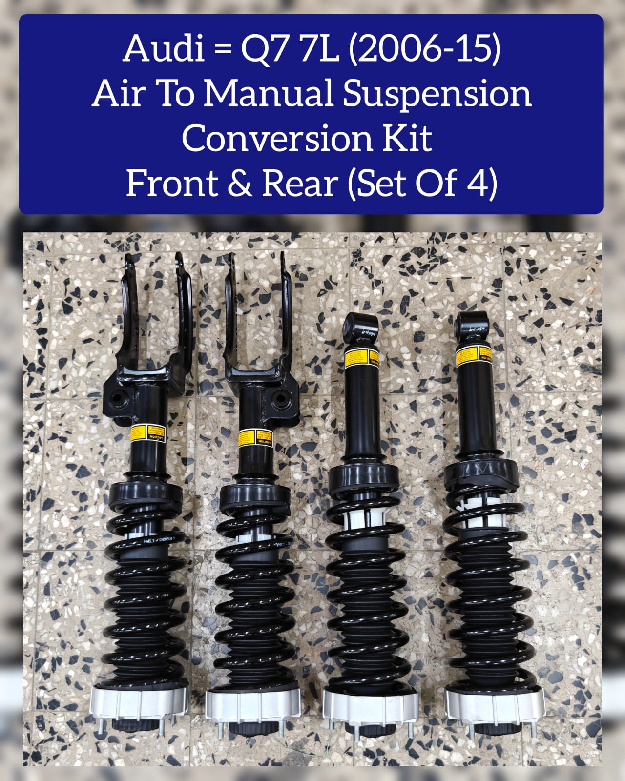 Front & Rear Air To Manual Suspension Conversion Kit (Set Of 4) Compatible With Audi Q7 7L (2006-2015)