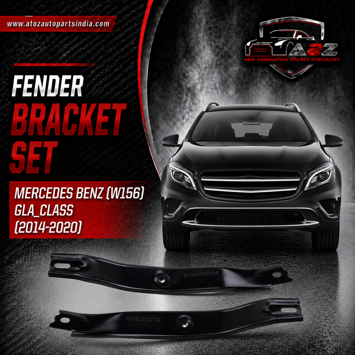 Fender Bracket Left 1566280114 & Right 1566280214 Compatible With Mercedes Benz (W156) GLA_Class (2014-2020) Tag No.548